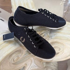 Fred Perry Black Canvas Sneakers